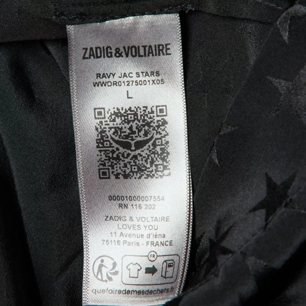 Zadig & Voltaire Black Stars Jacquard Ravy Dress L - Picture 6 of 7